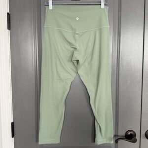 Lululemon Align Hi Rise Light Green Crop Leggings Size 10